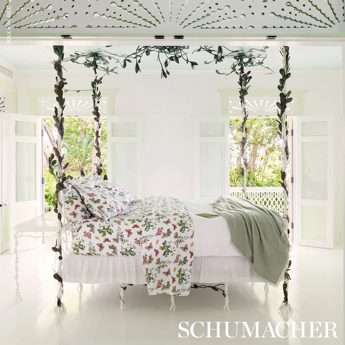 Schumacher Baudin Butterfly Pillowcase Pair in Pink