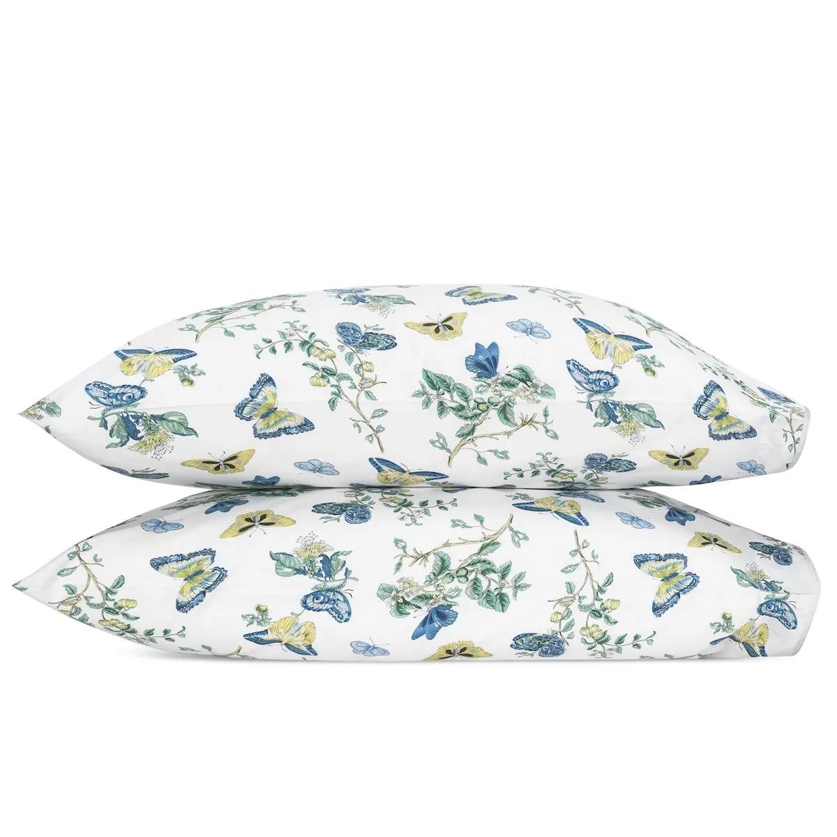 Schumacher Baudin Butterfly Pillowcase Pair in Prussian Blue