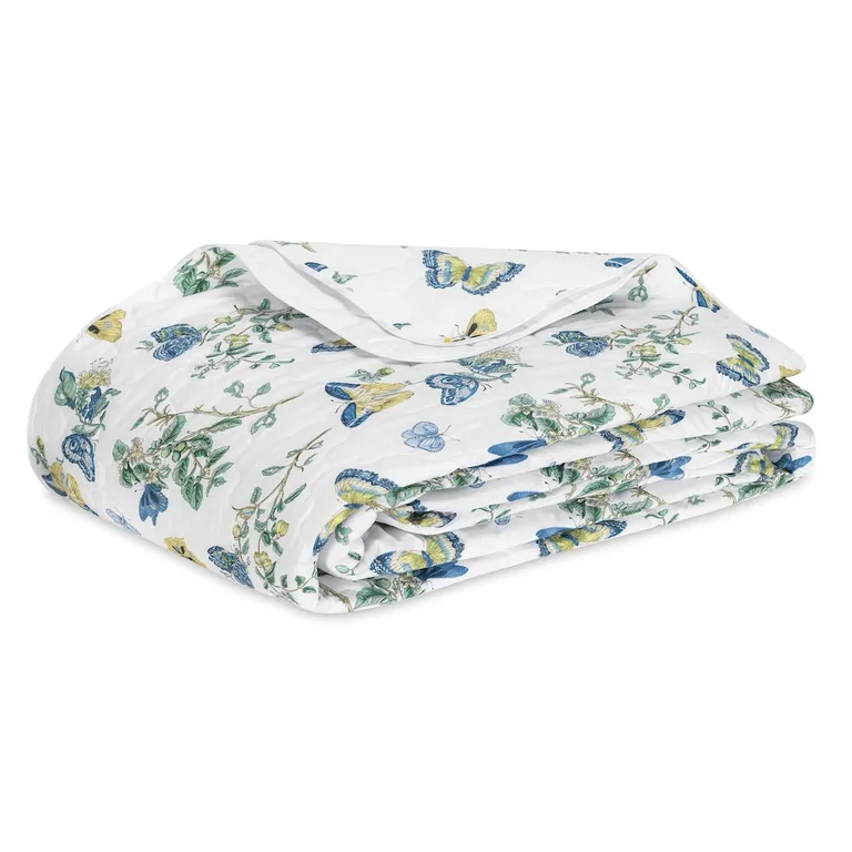 Schumacher Baudin Butterfly Quilt in Prussian Blue