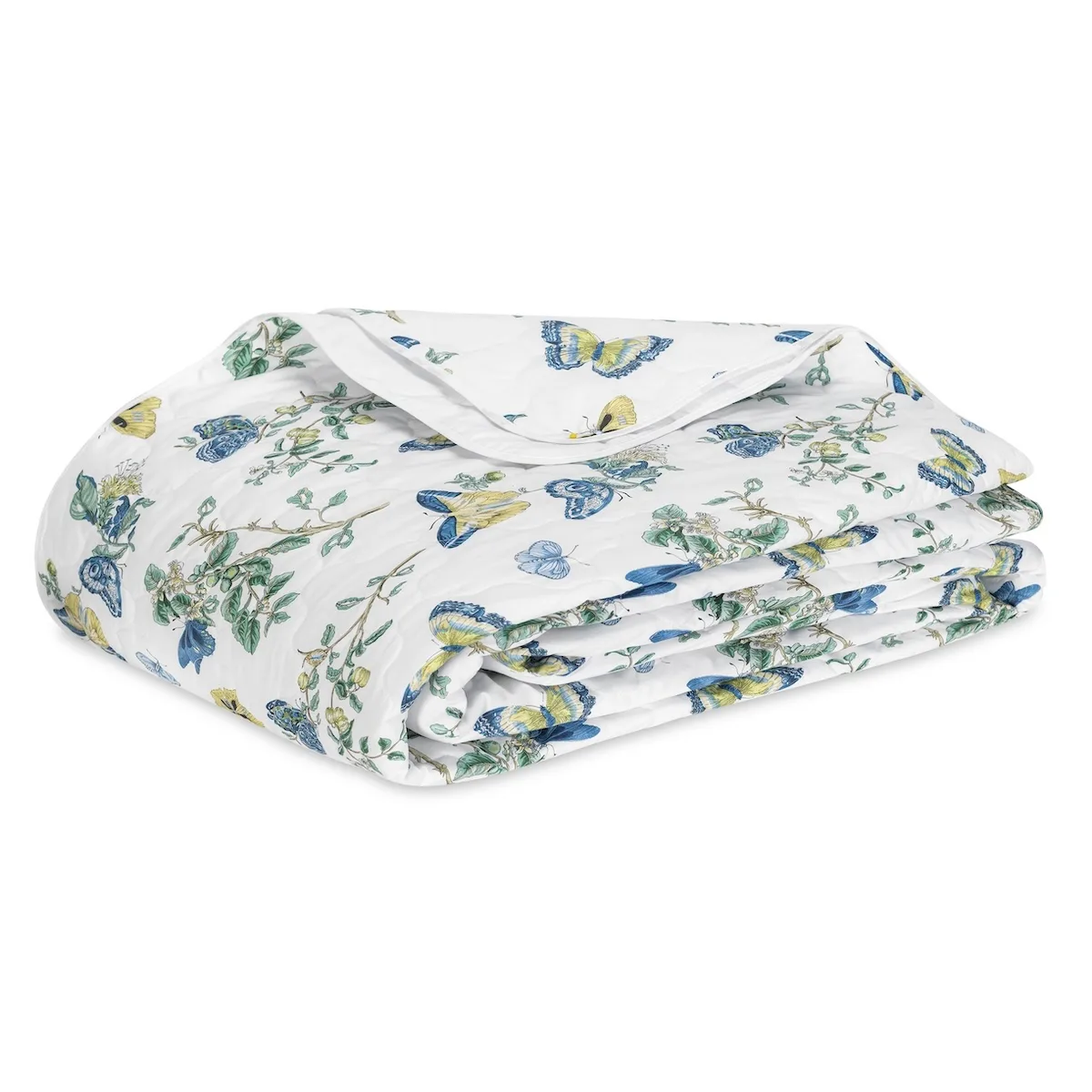Schumacher Baudin Butterfly Quilt in Prussian Blue