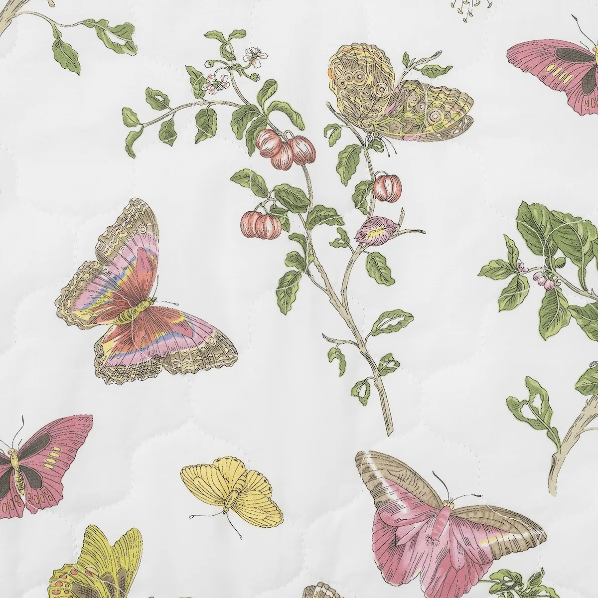 Schumacher Baudin Butterfly Quilted Sham in Pink