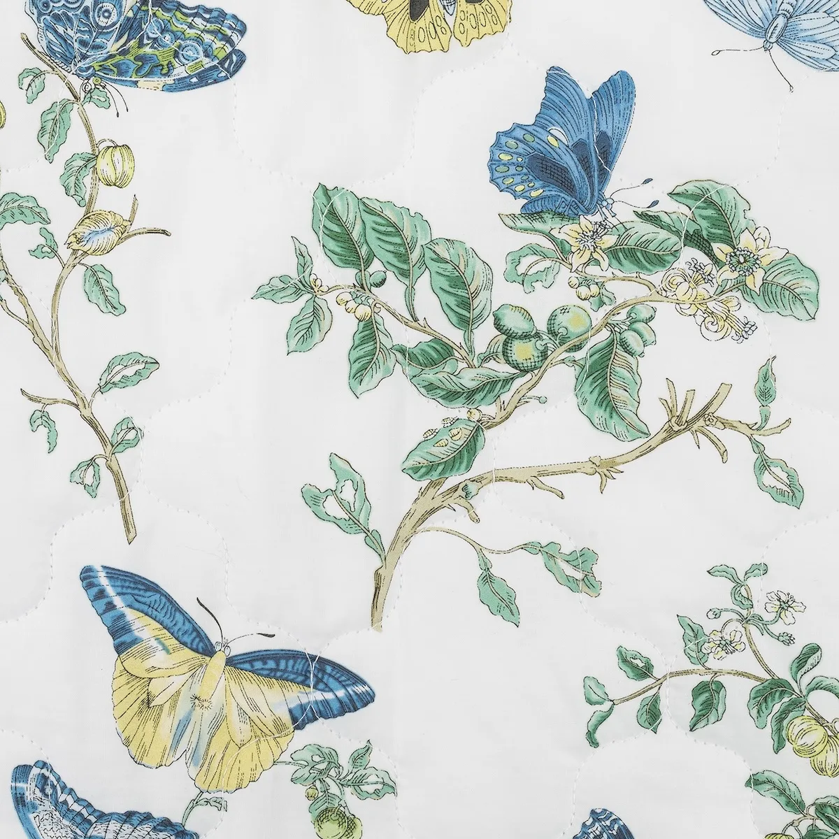 Schumacher Baudin Butterfly Quilted Sham in Prussian Blue