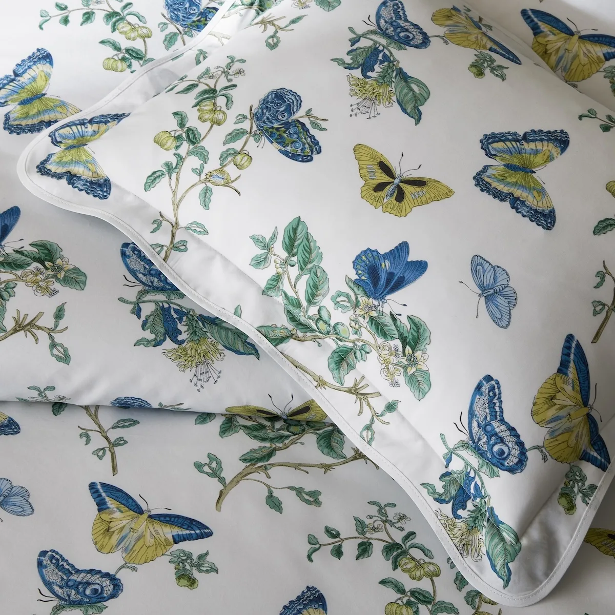 Baudin Butterfly Quilted Sham - Prussian Blue Schumacher Baudin Butterfly Quilted Sham in Prussian Blue