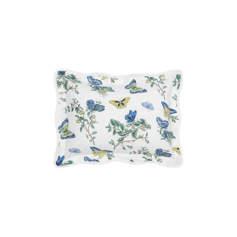 Schumacher Baudin Butterfly Sham in Prussian Blue