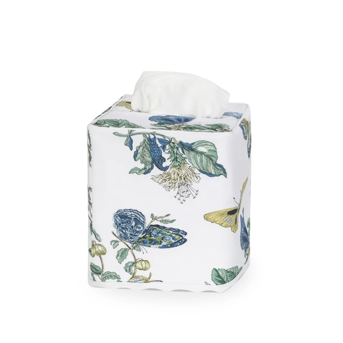 Schumacher Baudin Butterfly Tissue Box Cover in Prussian Blue (MSC055TISSUEP8)