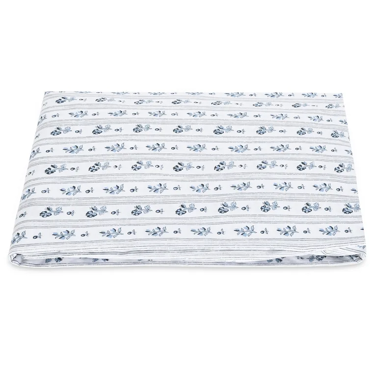 Schumacher Cabanon Stripe Fitted Sheet in Blue