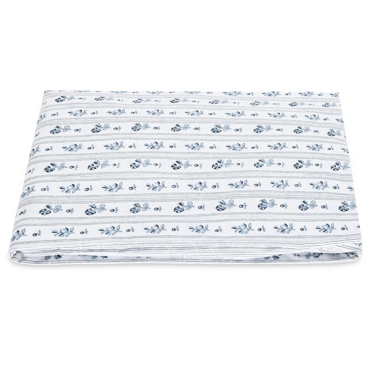 Schumacher Cabanon Stripe Fitted Sheet in Blue
