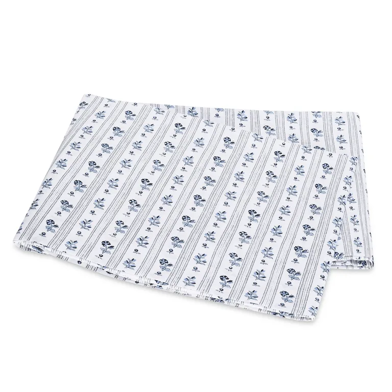 Schumacher Cabanon Stripe Flat Sheet in Blue