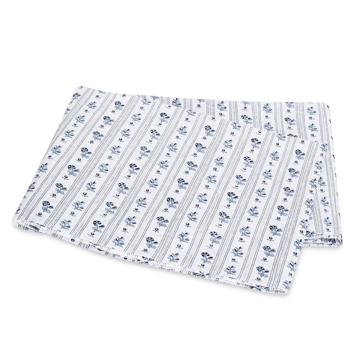Schumacher Cabanon Stripe Flat Sheet in Blue
