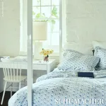 Cabanon Stripe Flat Sheet - Blue Schumacher Cabanon Stripe Flat Sheet in Blue