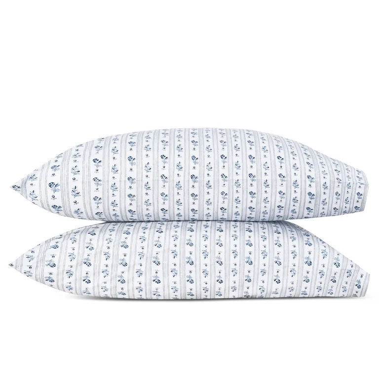 Schumacher Cabanon Stripe Pillowcase Pair in Blue