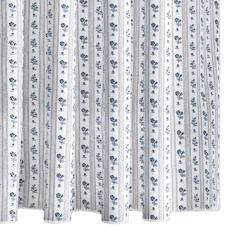 Schumacher Cabanon Stripe Shower Curtain in Blue (MSC056SHOBL)