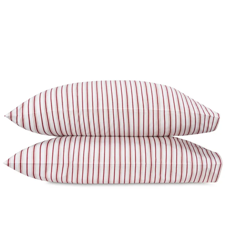Schumacher Calypso Pillowcases in Redberry