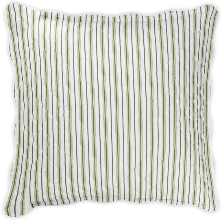 Schumacher Calypso Quilted Sham in Palm
