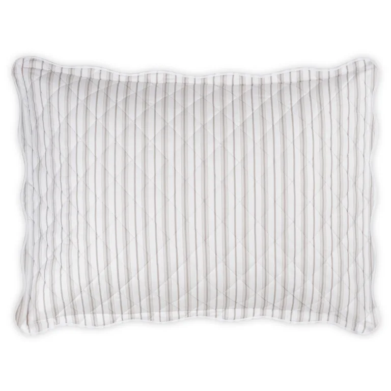 Schumacher Calypso Quilted Sham in Pebble