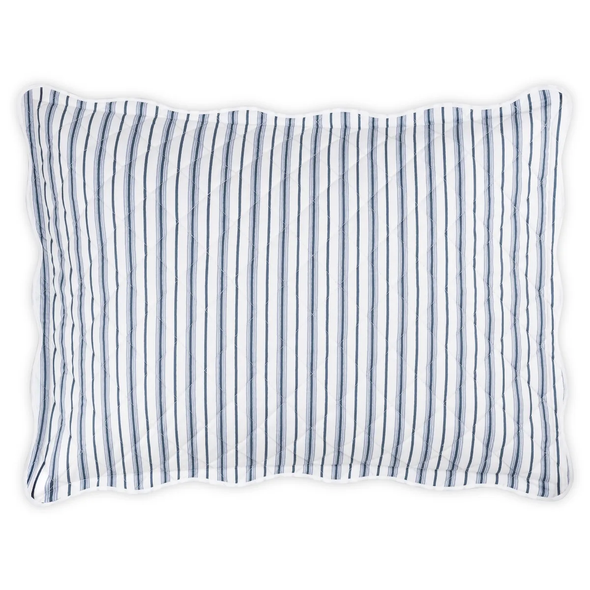 Schumacher Calypso Quilted Sham in Prussian Blue