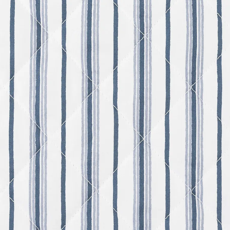 Schumacher Calypso Quilted Sham in Prussian Blue