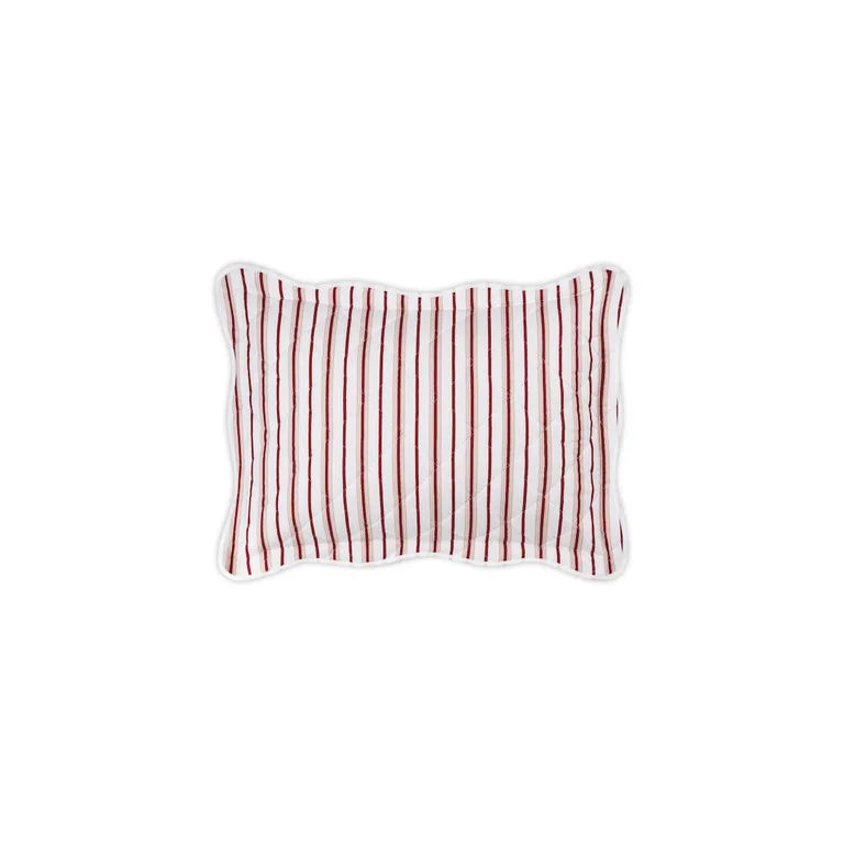 Schumacher Calypso Quilted Sham in Redberry