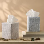 Schumacher Catarina Tissue Box Cover in Dune (MSC040TISSUEUD)
