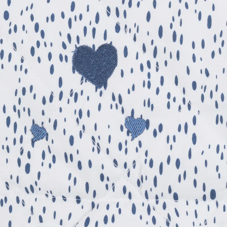 Schumacher Celine Hearts Mini Pillow in Prussian Blue (MSC033QBSHAP8)