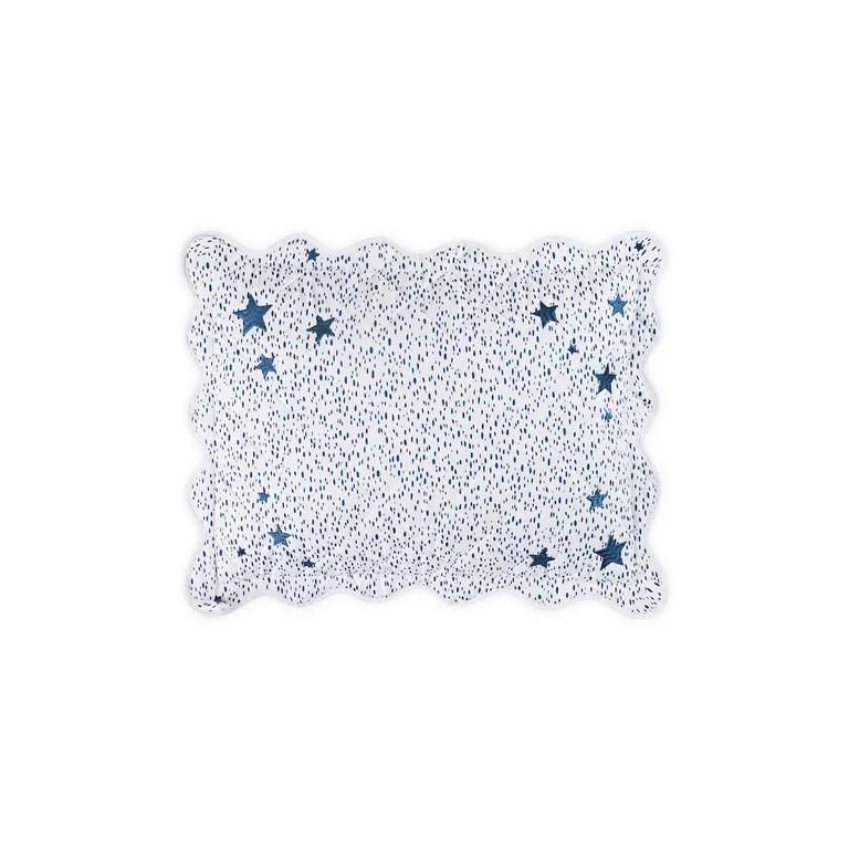 Schumacher Celine Stars Mini Pillow in Prussian Blue (MSC034QBSHAP8)