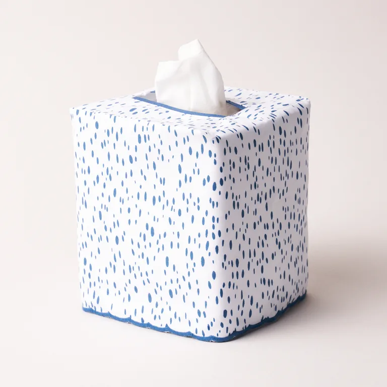 Schumacher Celine Tissue Box Cover in Prussian Blue (MSC025TBOXP8)