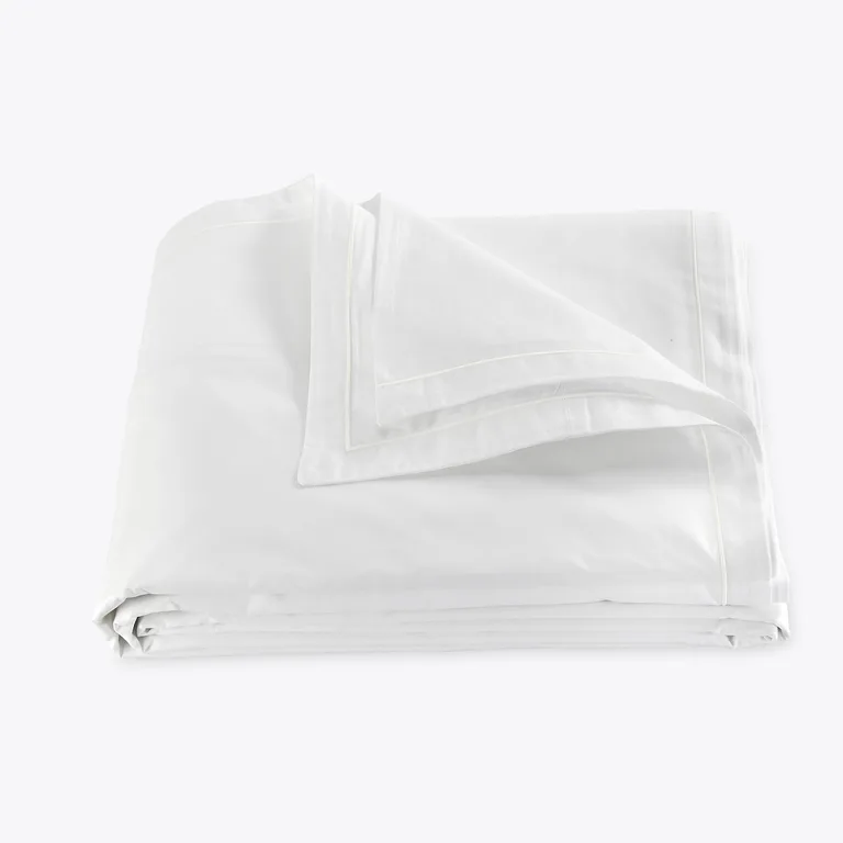 Schumacher Ceylon Satin Stitch Duvet Cover in Bone
