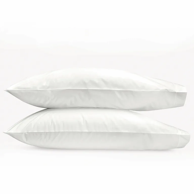 Schumacher Ceylon Satin Stitch Pillowcases in Bone