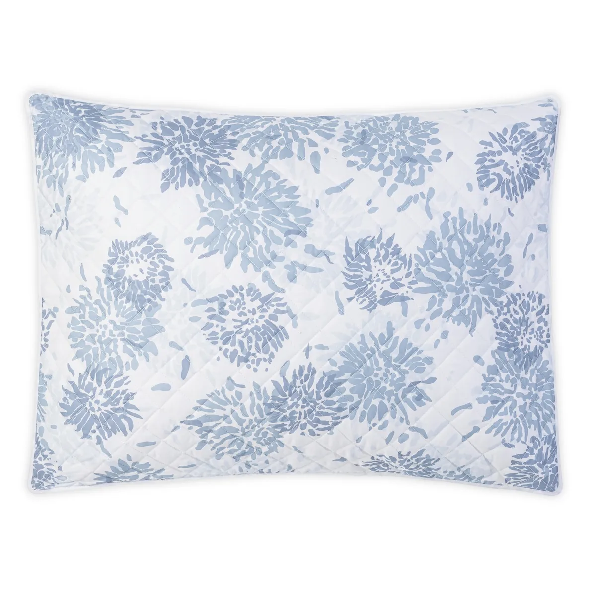 Schumacher Chrysanthemum Quilted Sham in Blue