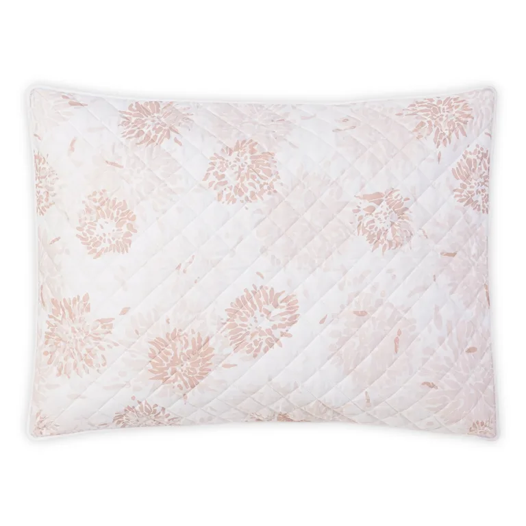 Schumacher Chrysanthemum Quilted Sham in Blush