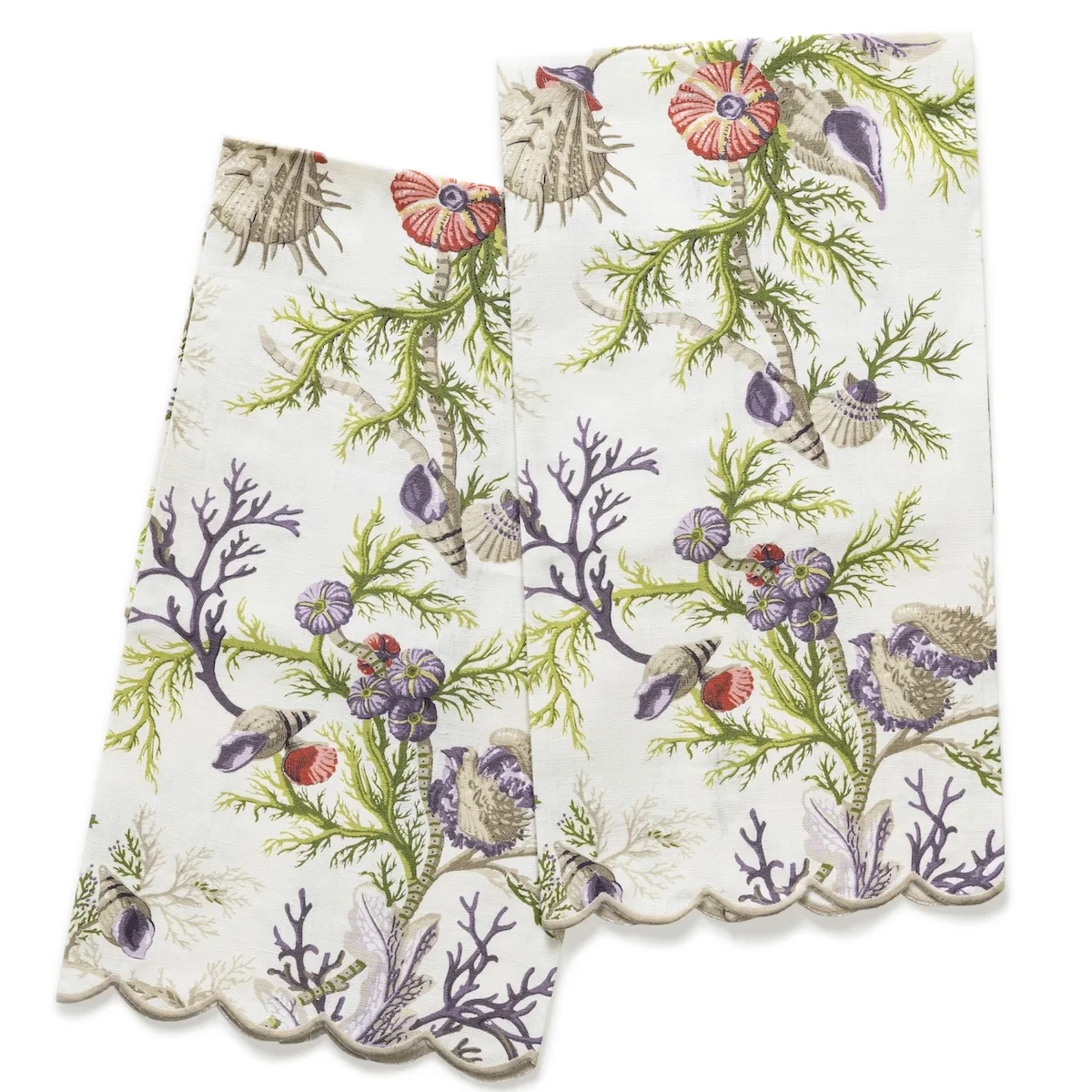 Schumacher Del Tesoro Guest Towel, Set of 2 in Sea Orchid (MSC052GTOW2OD)