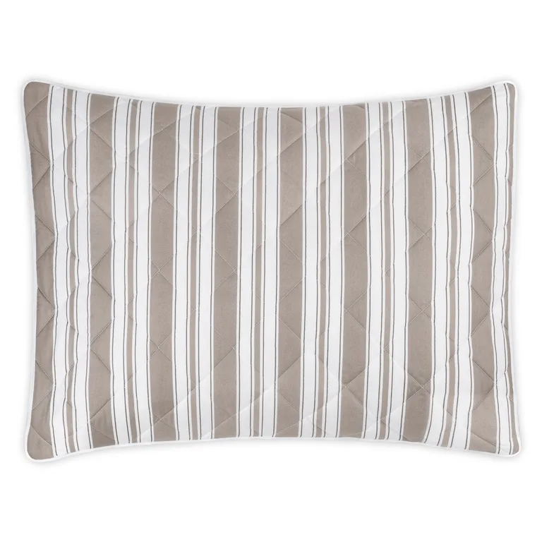 Schumacher Elio Quilted Sham in Mocha