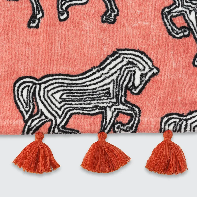 Schumacher Faubourg Beach Towel in Pink Coral (MSC007BCHTOPG)