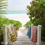MSC007BCHTOPG | Faubourg Beach Towel - Pink Coral Schumacher Faubourg Beach Towel in Pink Coral (MSC007BCHTOPG)