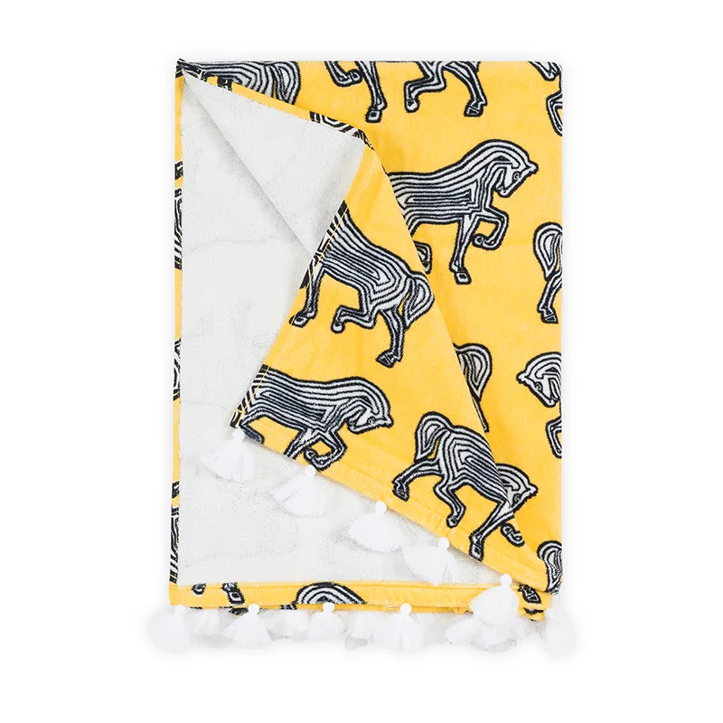 Schumacher Faubourg Beach Towel in Sun (MSC007BCHTOS2)