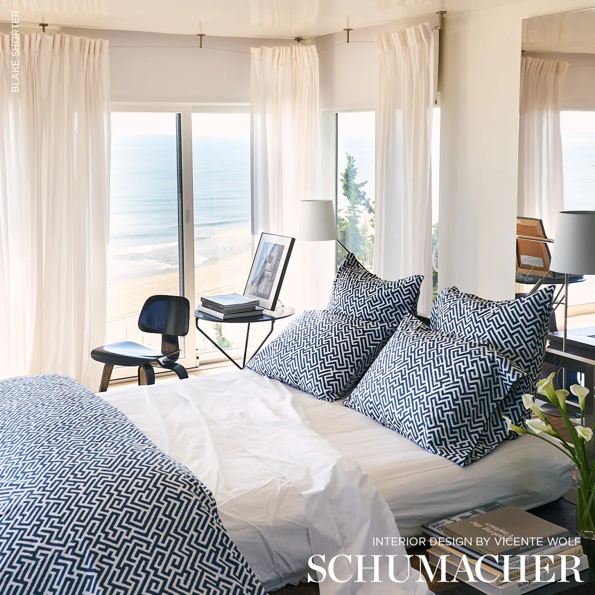 Gabriel Duvet Cover - Indigo Schumacher Gabriel Duvet Cover in Indigo