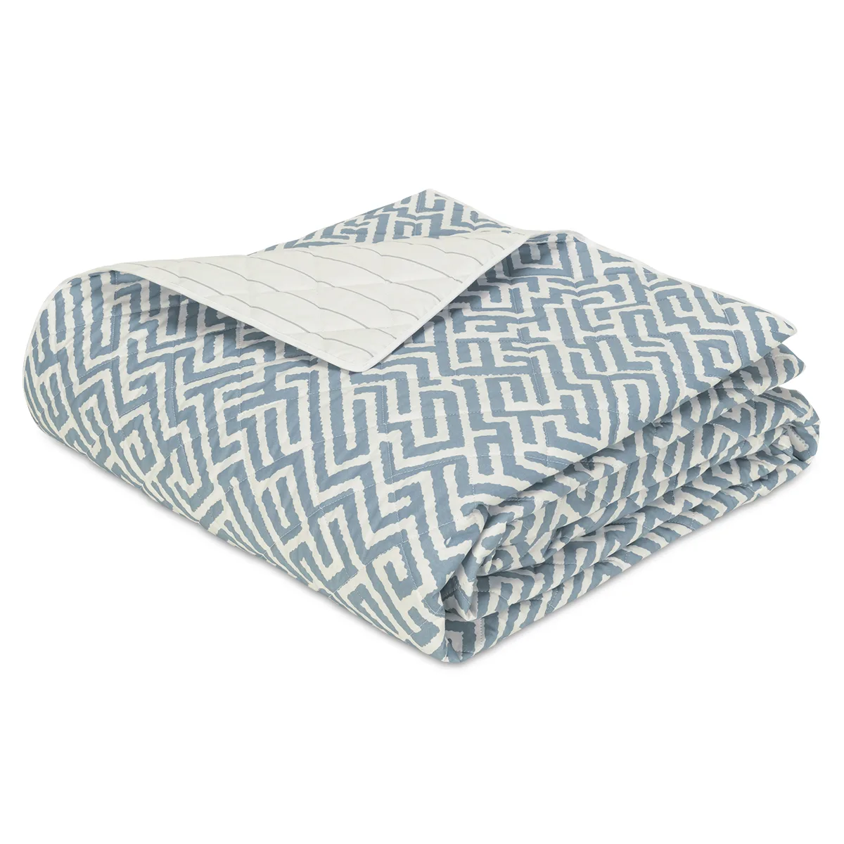 Schumacher Gabriel Quilt in Stony Blue