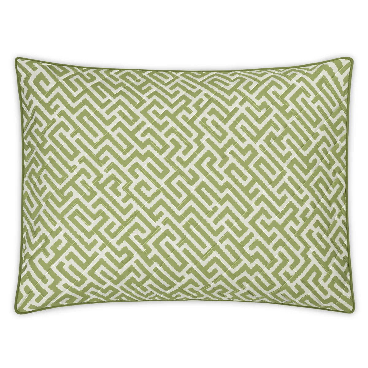 Schumacher Gabriel Quilted Sham in Grass