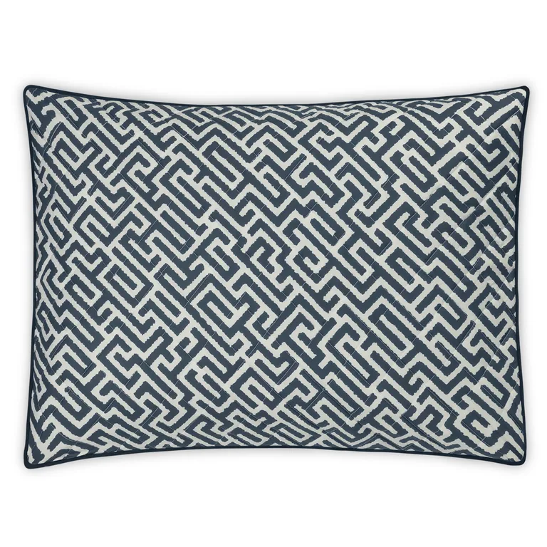 Schumacher Gabriel Quilted Sham in Indigo
