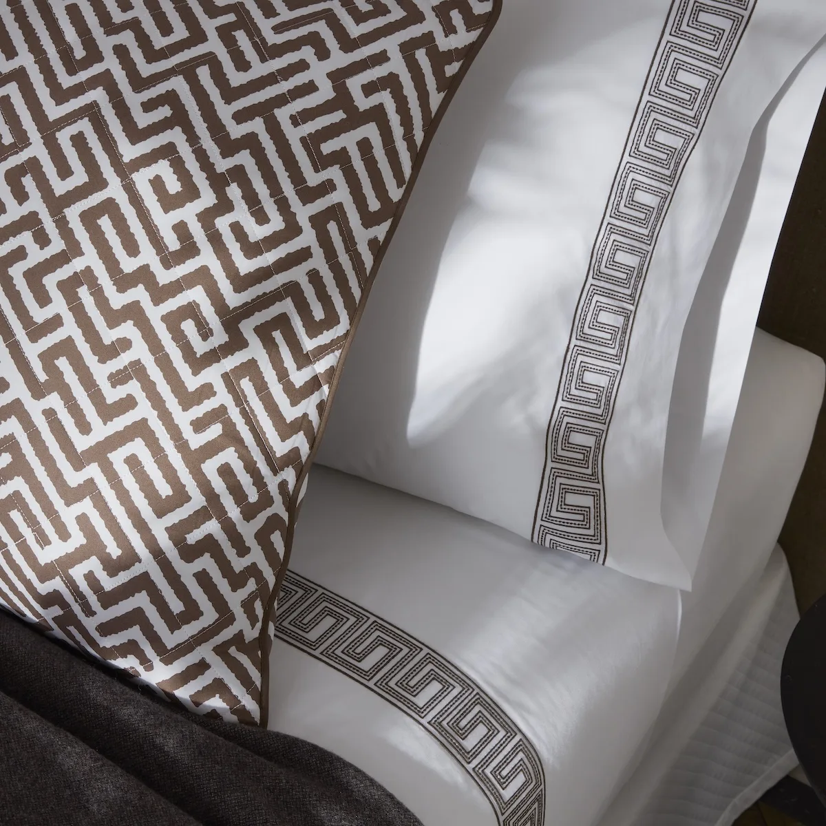 Gabriel Quilted Sham - Mocha Schumacher Gabriel Quilted Sham in Mocha