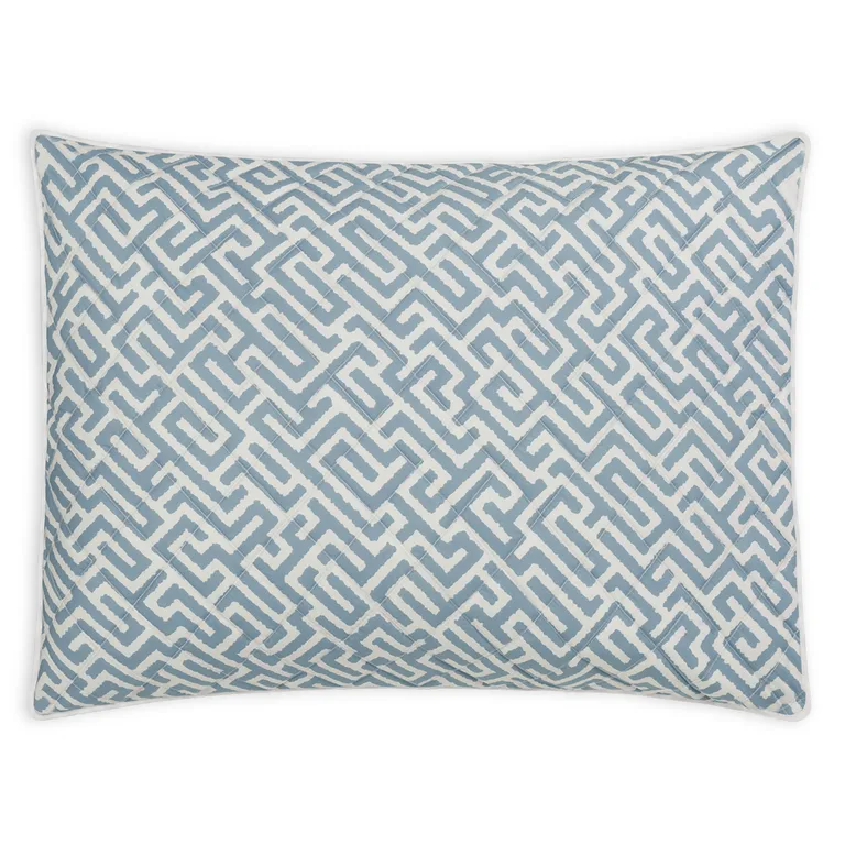 Schumacher Gabriel Quilted Sham in Stony Blue