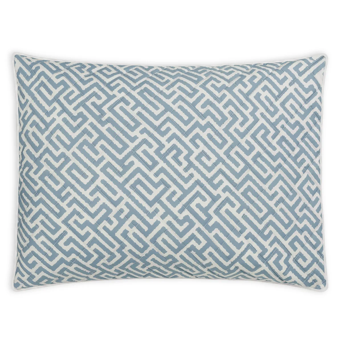 Schumacher Gabriel Quilted Sham in Stony Blue