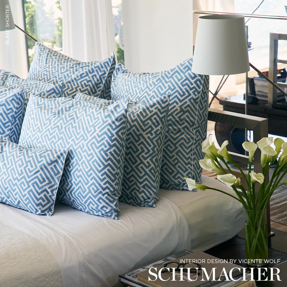 Schumacher Gabriel Sham in Stony Blue