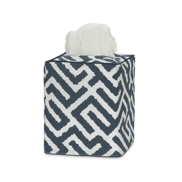 Schumacher Gabriel Tissue Box Cover in Indigo (MSC058TISSUEID)