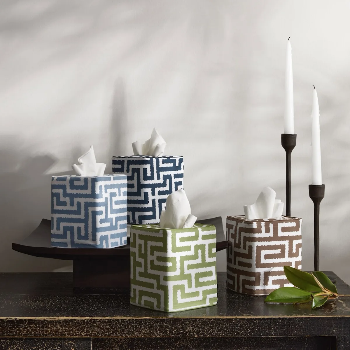 MSC058TISSUEID | Gabriel Tissue Box Cover - Indigo Schumacher Gabriel Tissue Box Cover in Indigo (MSC058TISSUEID)