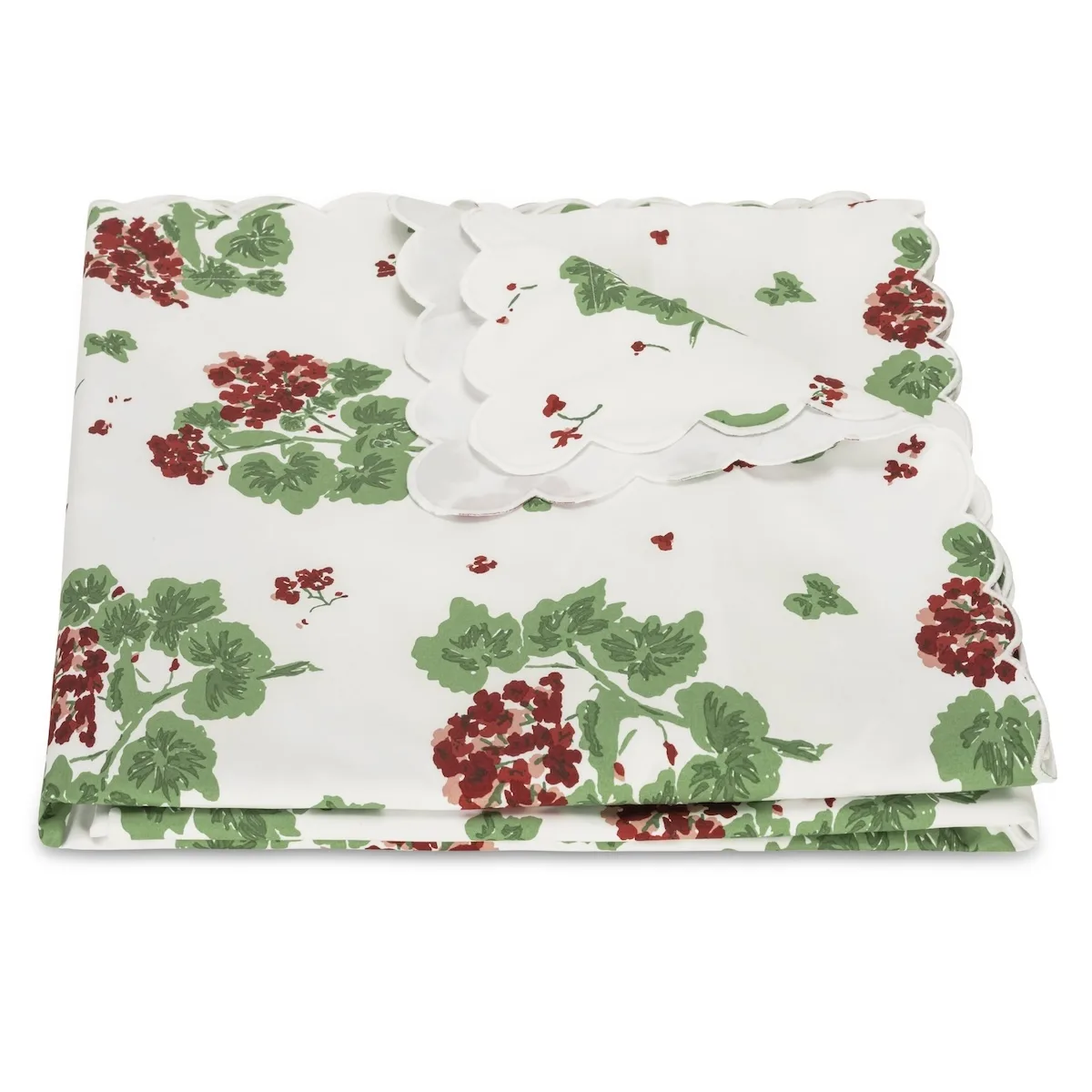 Schumacher Geranium Duvet Cover in Scarlet
