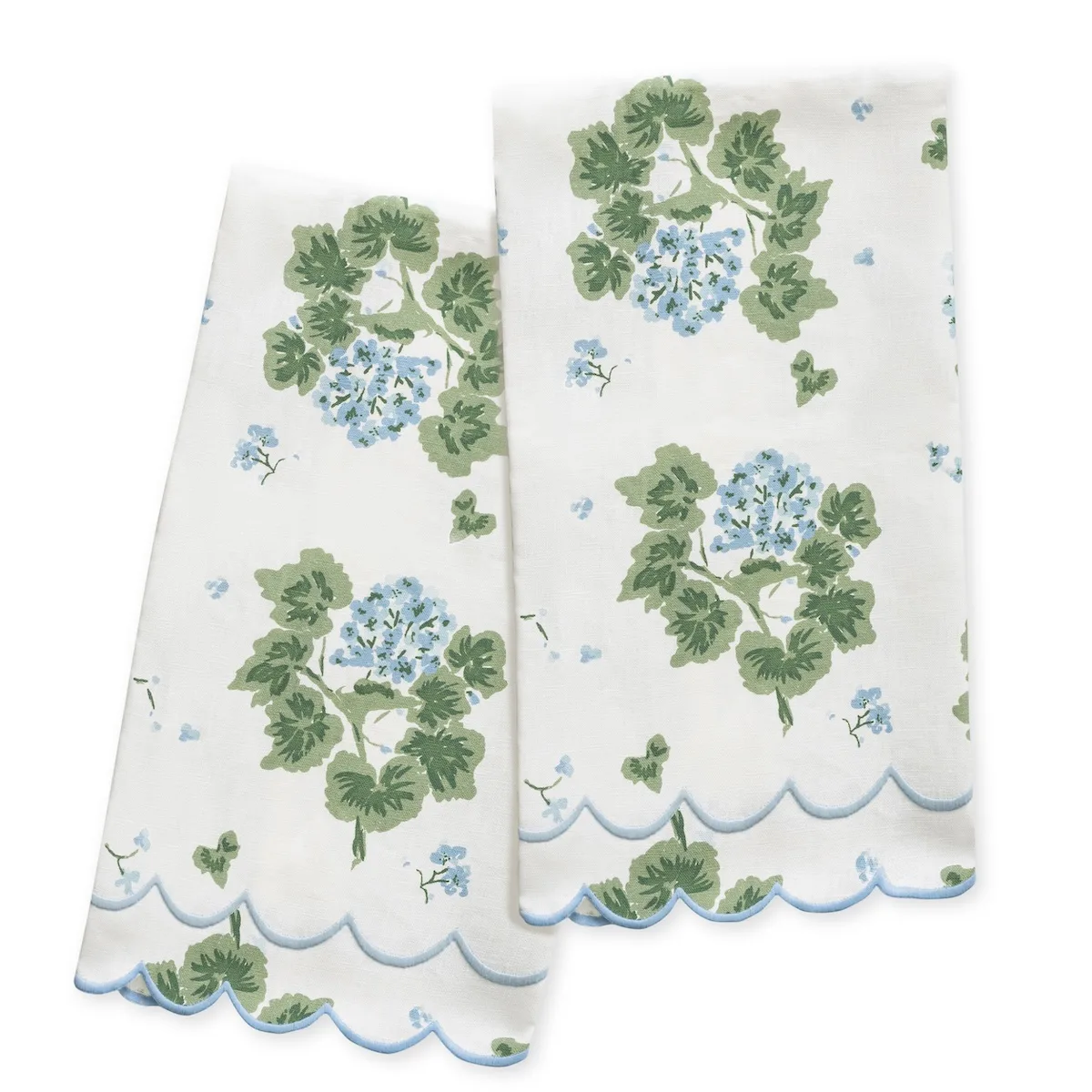 Schumacher Geranium Guest Towel, Set of 2 in Blue (MTT003GTOW2BL)