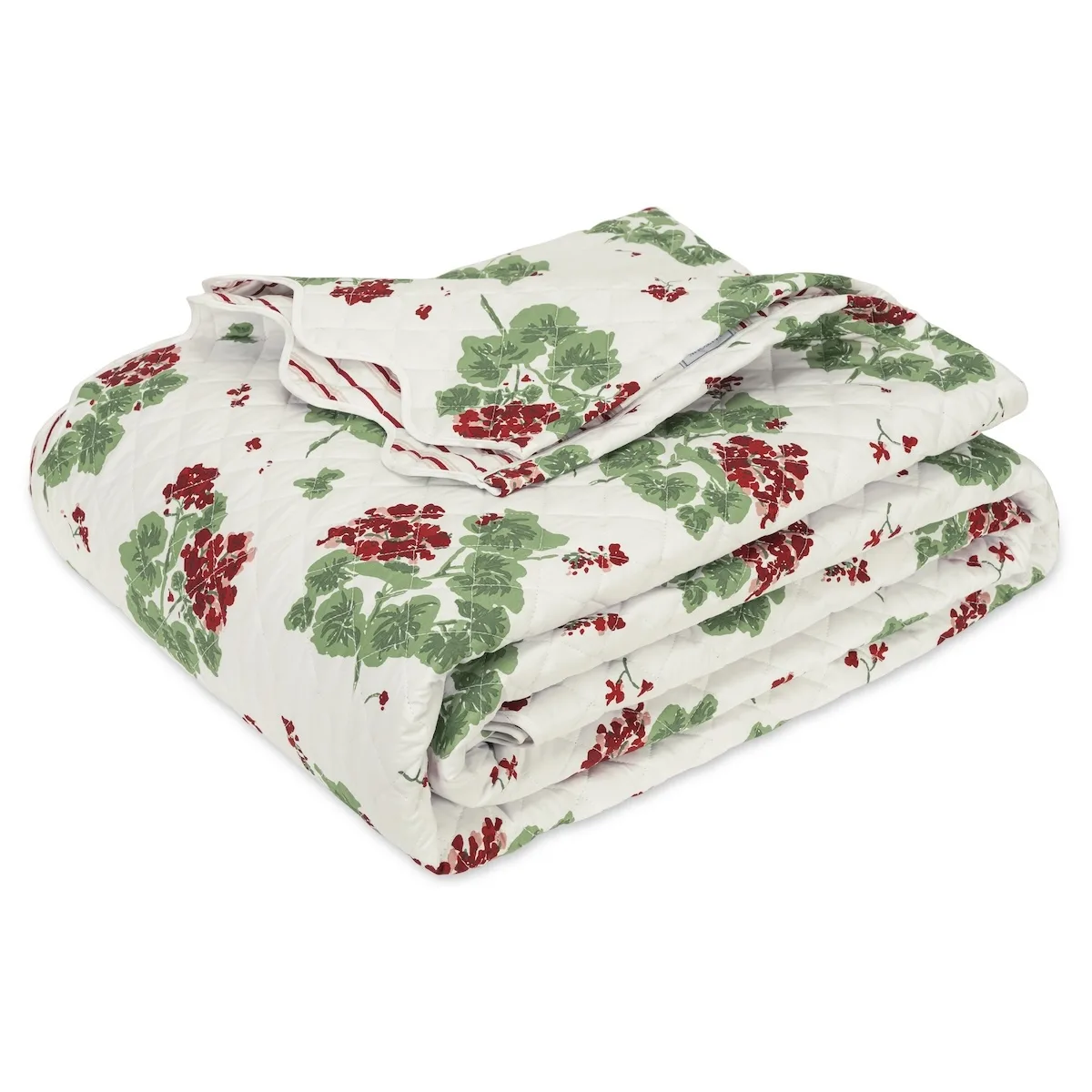 Schumacher Geranium Quilt in Scarlet
