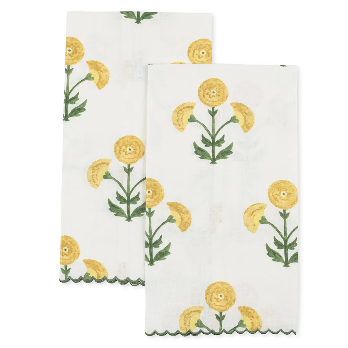 Schumacher Gisele Guest Towel, Set of 2 in Marigold (MSC045GTOW2MG)