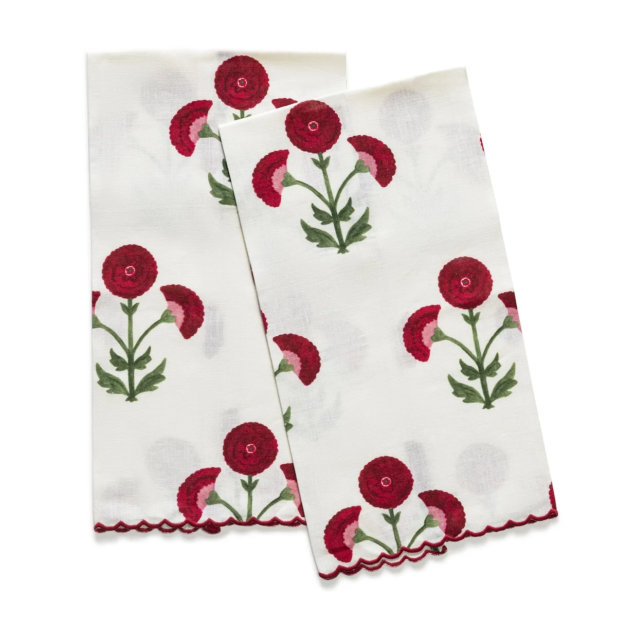Schumacher Gisele Guest Towel, Set of 2 in Scarlet (MSC045GTOW21C)
